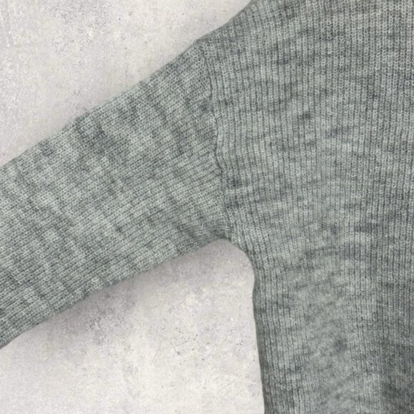 Sezane Gaspard Cardigan Sweater Size Large French Mottled Grey Reversible Knit L - Picture 8 of 13